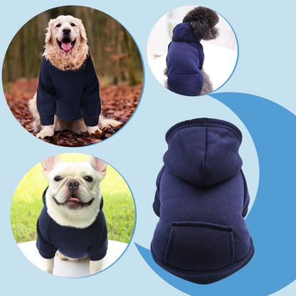 Pet Supplies Dog Hoodie with Pocket - Fall Winter Warm Sweater Puppy Clothes for Small Medium Dogs Boy Girl Navy