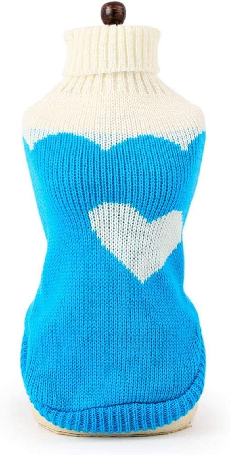 Pet Dog Sweaters Classic Knitwear Turtleneck Winter Warm Puppy Clothing Cut Strawberry and Heart Doggie Sweater (Sky Blue, Medium)