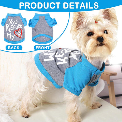 Dog Clothes 4 Pack Puppy Shirts for Small Dog Boy Summer Dog Tshirt Outfits Clothing Funny Apparel Pet Doggie Tee Shirt for Small Dogs Chihuahua Xsmall